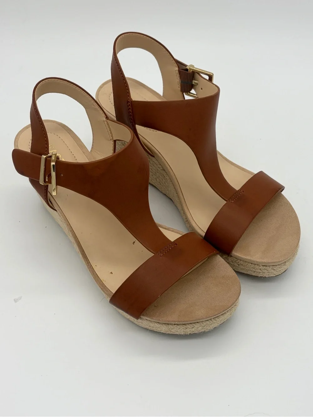 Kenneth Cole Reaction Tan Brown Wedge Sandals